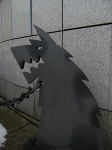 socha psa u budovy bývalé ČNB Klášterní ulice Ústí nad Labem